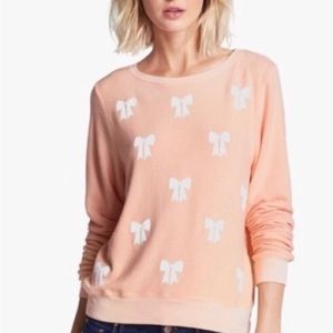 Wildfox Beach Bow Crew Neck Pullover Sz S